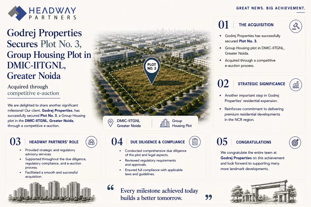 Headway Partners Advises Godrej Properties Ltd. on Group Housing Land Acquisition in Greater Noida, DMIC-IITGNL